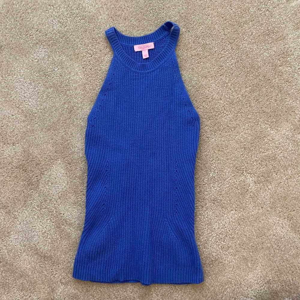 Lilly Pulitzer Blue High Neck Sweater Top - Size XS